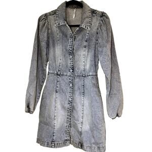 Free People – Mia Denim Mini Dress (Indigo Blue) – S
